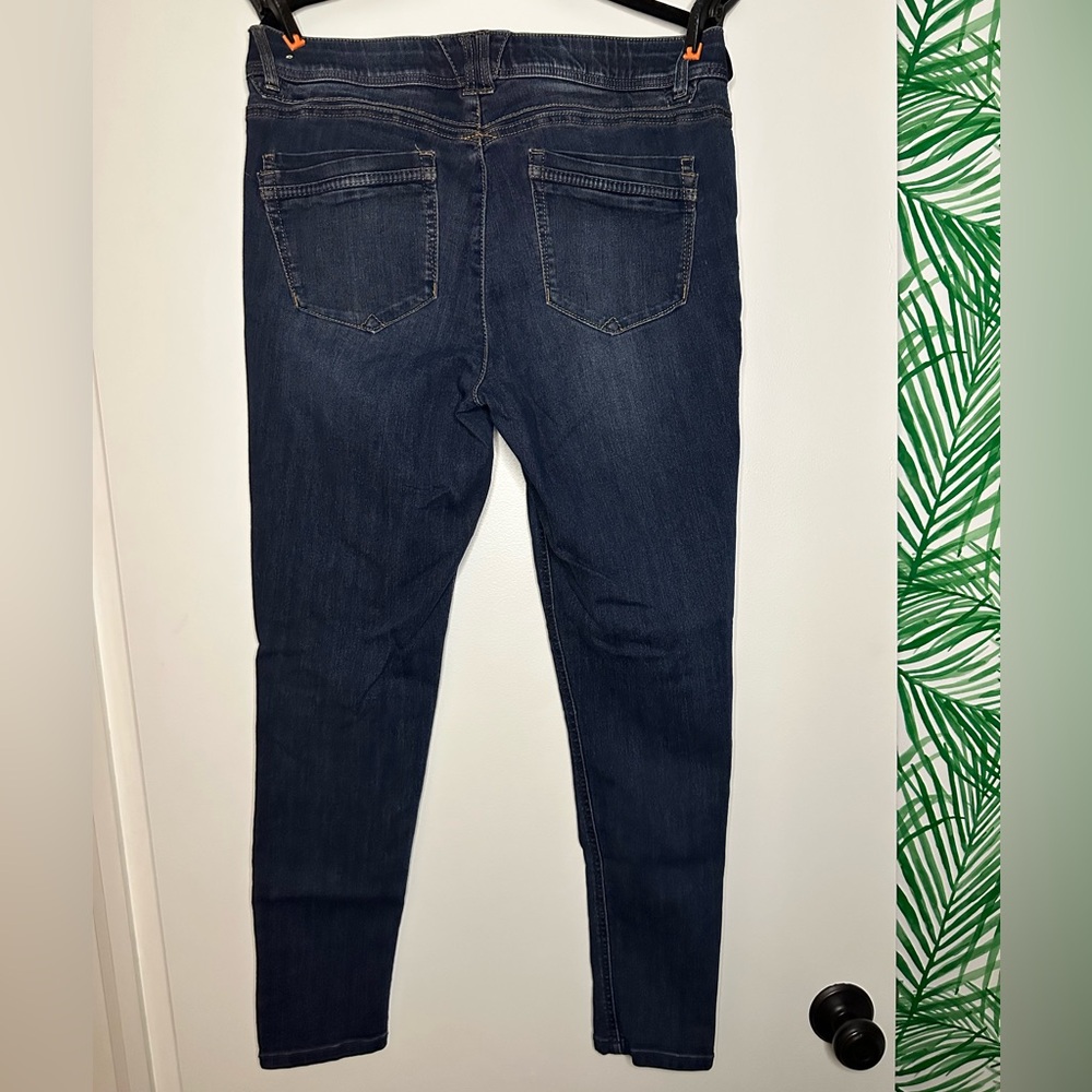 Democracy "Ab"solution® High Rise Distressed Blue Denim Skinny Jeans - Picture 6 of 8